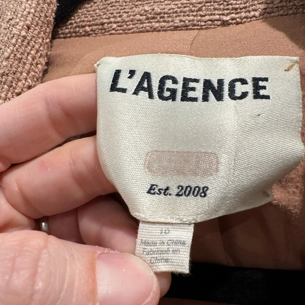 L’AGENCE brown tweed Brooke cropped blazer - Picture 7 of 10